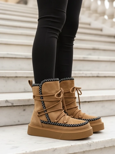 Botine de zăpadă pentru femei Royalfashion, cu șireturi Siozi
