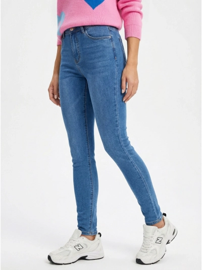 Royalfashion Jeans din bumbac pentru femei cu croi conic