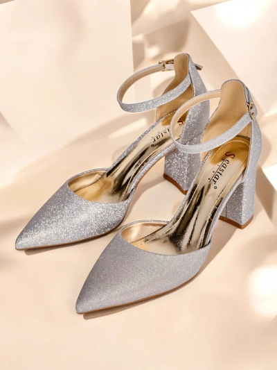 Royalfashion Pantofi cu toc strălucitor pentru femei Noratt