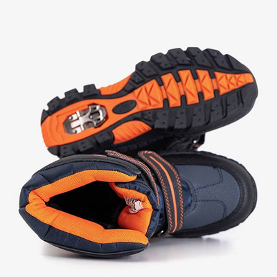 Cizme de zăpadă băieți negre și portocalii de la Dyzio - Pantofi