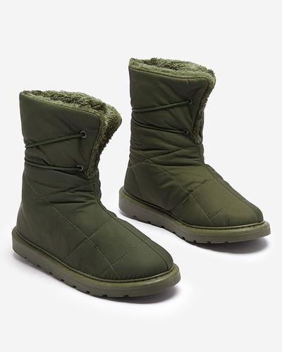 Pantofi de damă verde închis a'la cizme de zăpadă Amirfu- Footwear
