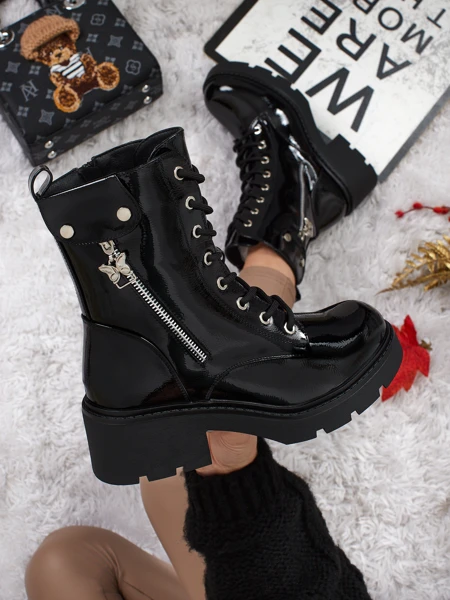 Botine workere dama lăcuite Seray