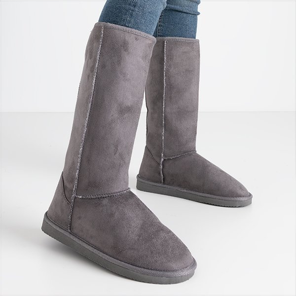 Cizme de zăpadă calde pentru femei în gri Shaea - Încălțăminte