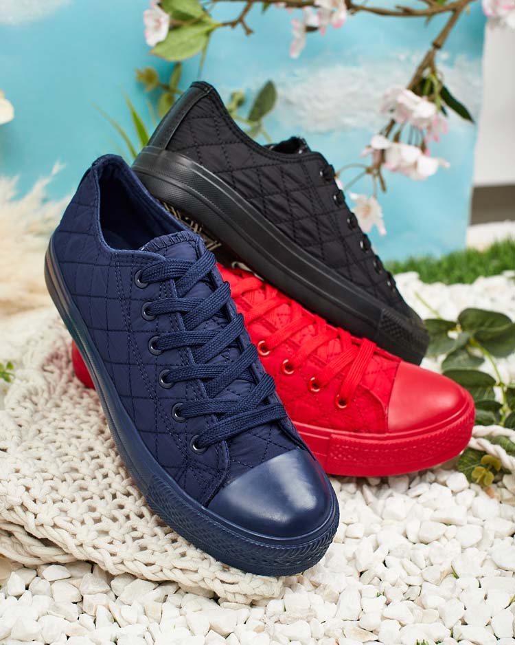 Tenisi de Damă Stella Roșii din Material Textil Sport pentru Vară