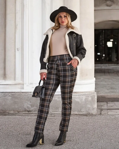 Royalfashion Pantaloni teggings călduroși pentru femei PLUS SIZE