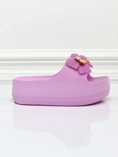 Royalfashion Șlapi de damă din cauciuc cu fundiță decorativă Alday