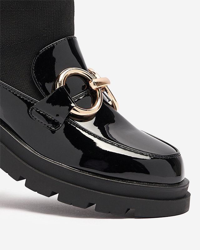 Cizme negre de damă cu șosetă Accioi- Footwear