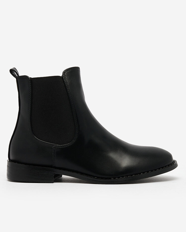 Royalfashion Cizme negre pentru femei a'la sztyblety cu ornamente Ederte