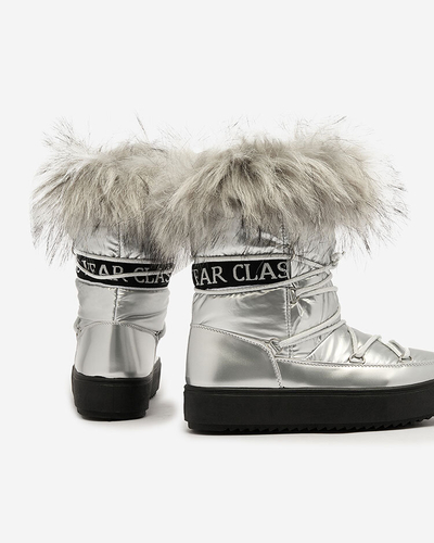 Royalfashion Silver cizme de alunecare a'la cizme de zăpadă pentru femei Efilayla
