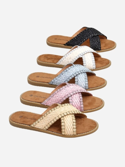 Sandale de femei Royalfashion cu bretele împletite Bornes