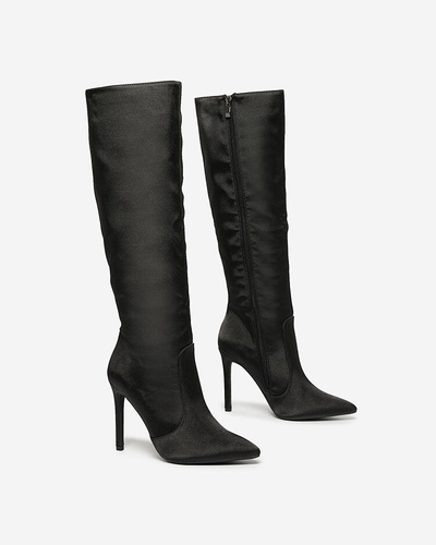 Royalfashion Cizme cu toc stiletto Ciogano negre pentru femei