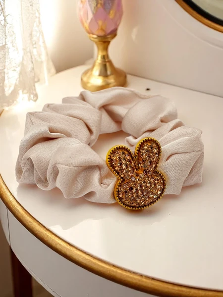 Royalfashion Elastic de păr cu iepuraș decorativ din satin Bunny