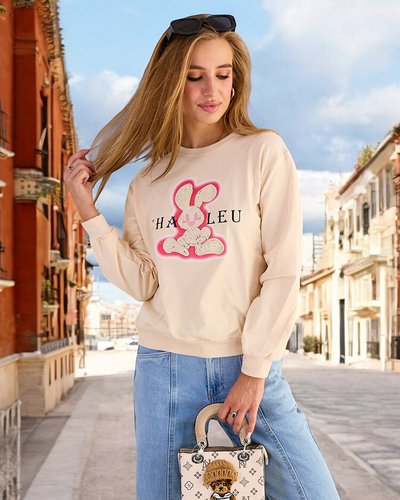 Royalfashion Hanorac cu imprimeu subțire din bumbac pentru femei