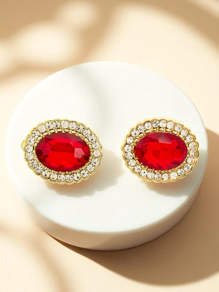 Royalfashion Cercei cu clips pentru femei, cu cristal și zirconiu cubic