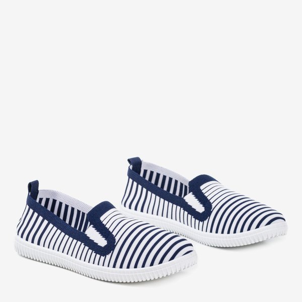 Granatowe tenisówki slip - on w paski Fyreo - Obuwie