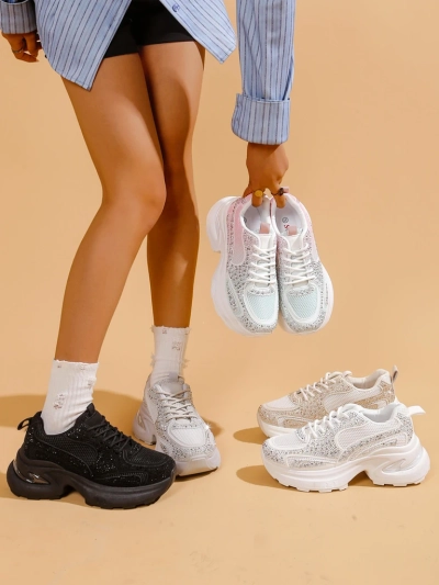 Sneakerii sportive Royalfashion pentru femei cu strasuri Bloss