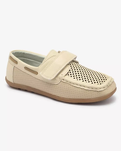 Mocasini traforați pentru copii, bej Nexxc- Footwear