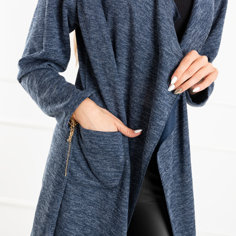 Cardigan bleumarin pentru femei - Îmbrăcăminte