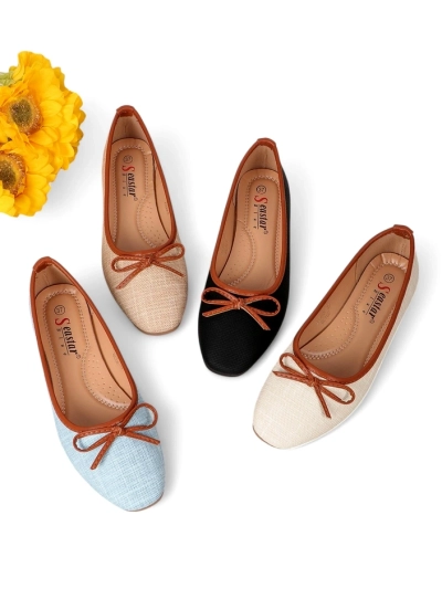 Pantofi balet pentru femei Royalfashion cu sclipici și o fundiță Aramie