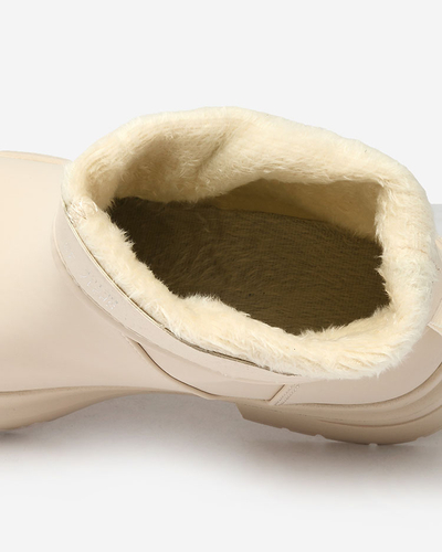 Royalfashion Cizme pentru femei bej mat cu talpă mai groasă Holeopi