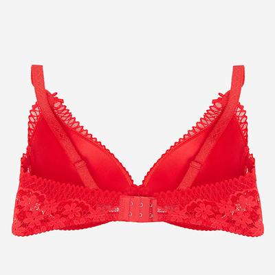 Sutien de dama rosu cu dantela - Lenjerie intima