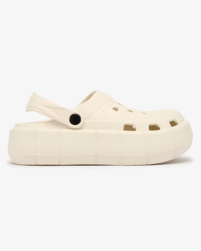 Royalfashion Șlapi de damă crem cu ornament ajurat Mightty