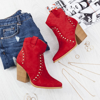 Cizme de cowboy roșii pe un post înalt Gana - Încălțăminte