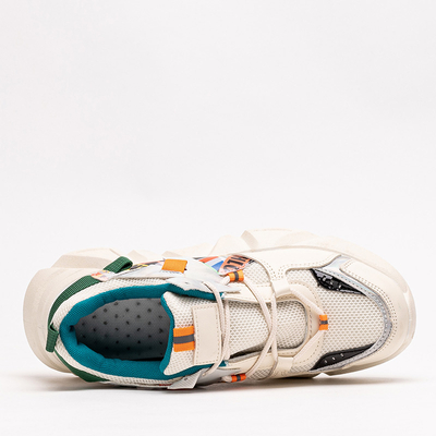 Pantofi sport de dama bej cu insertii colorate Deroni - Incaltaminte