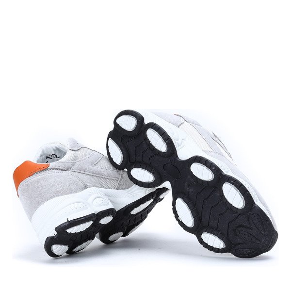 Biało - szare buty sportowe na wyższej podeszwie Faith - Obuwie