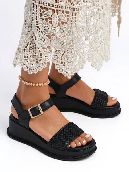 Royalfashion Sandale cu platformă pentru femei cu bareta împletită Fiolle