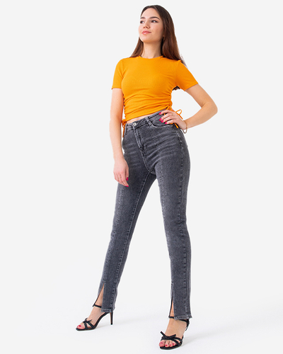 Blugi damă drepte gri închis - Îmbrăcăminte