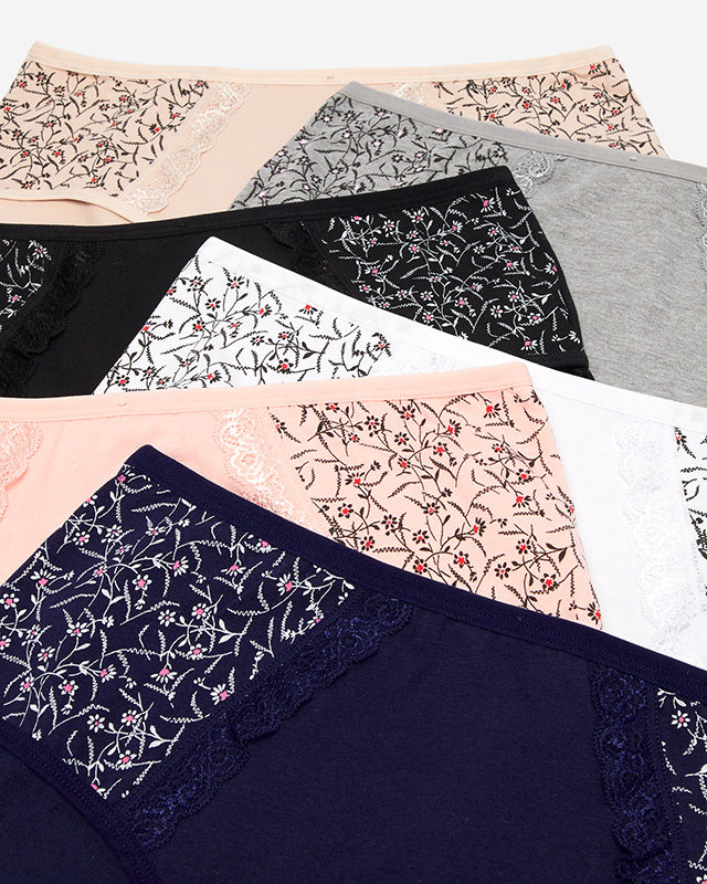 Un set de slip de dama cu imprimeu 6 / pachet PLUS SIZE - Lenjerie intima