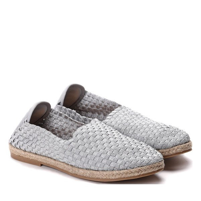 Srebrne espadryle Olympeah - Obuwie