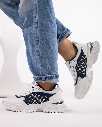 Pantofi sport de damă albi și bleumarin Umikatu - Încălțăminte