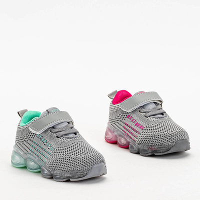 Pantofi sport gri pentru copii cu elemente roz Dons - Incaltaminte
