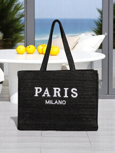 Royalfashion Geantă mare de damă din paie Paris Milano Large