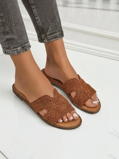 Rpyalfashion Klapki di muié ku faixa dekorativu Braida