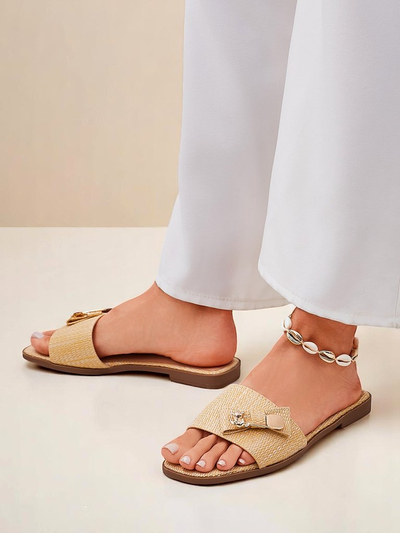 Royalfashion Papuci de paie pentru femei Sandale Aurelia
