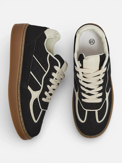 Trampki Damskie Flora Czarne Ekologiczne Sportowe na Co Dzień