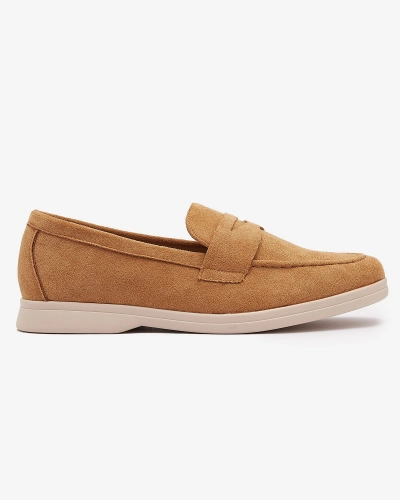 Mocasini de damă din eco-suede de culoare camel Daffer- Footwear