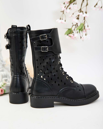 Royalfashion Cizme de damă cu dantelă ajurată Belsel