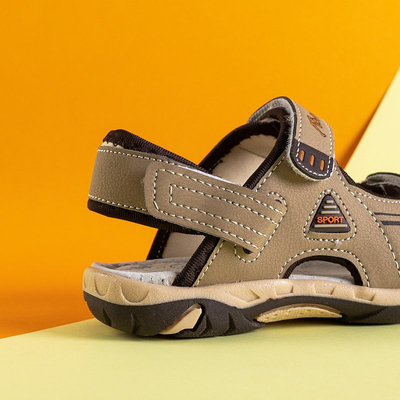 Sandale băieți bej cu Velcro Elbrus - Pantofi