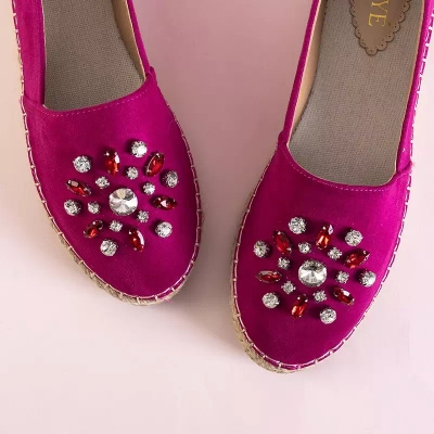 OUTLET Espadrile de damă fucsia cu decorațiuni Lucila - Încălțăminte