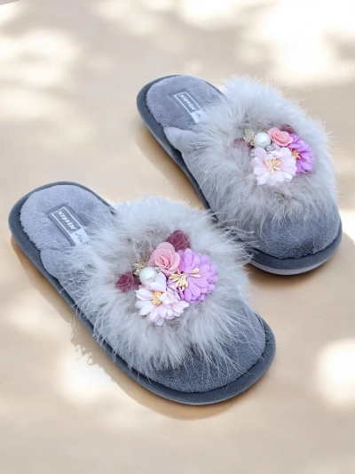 Papuci din blană pentru femei Royalfashion Ederra