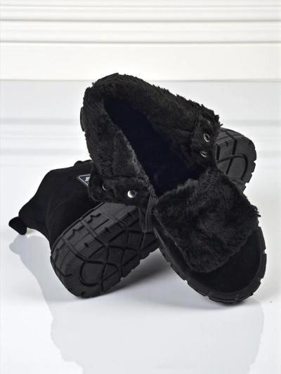Cizme de femeie Zephyr negre izolate din piele eco-suede neagră - Încălțăminte