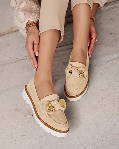 Royalfashion Mocasini de damă cu fundiță Ezizer