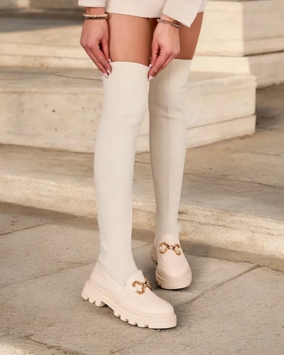 Royalfashion Cizme peste genunchi glisante pentru femei Rufies