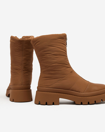 Royalfashion Cizme cu toc plat pentru femei Tainve Beige