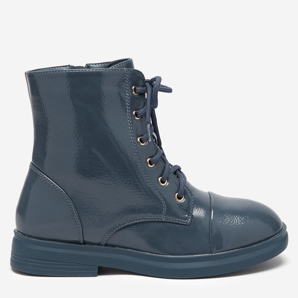 OUTLET Cizme de dama lacuite albastre cu siret de la Lotis - Incaltaminte