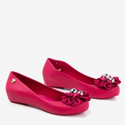 OUTLET Melisă fucsia cu flori decorative Mirillia - Încălțăminte